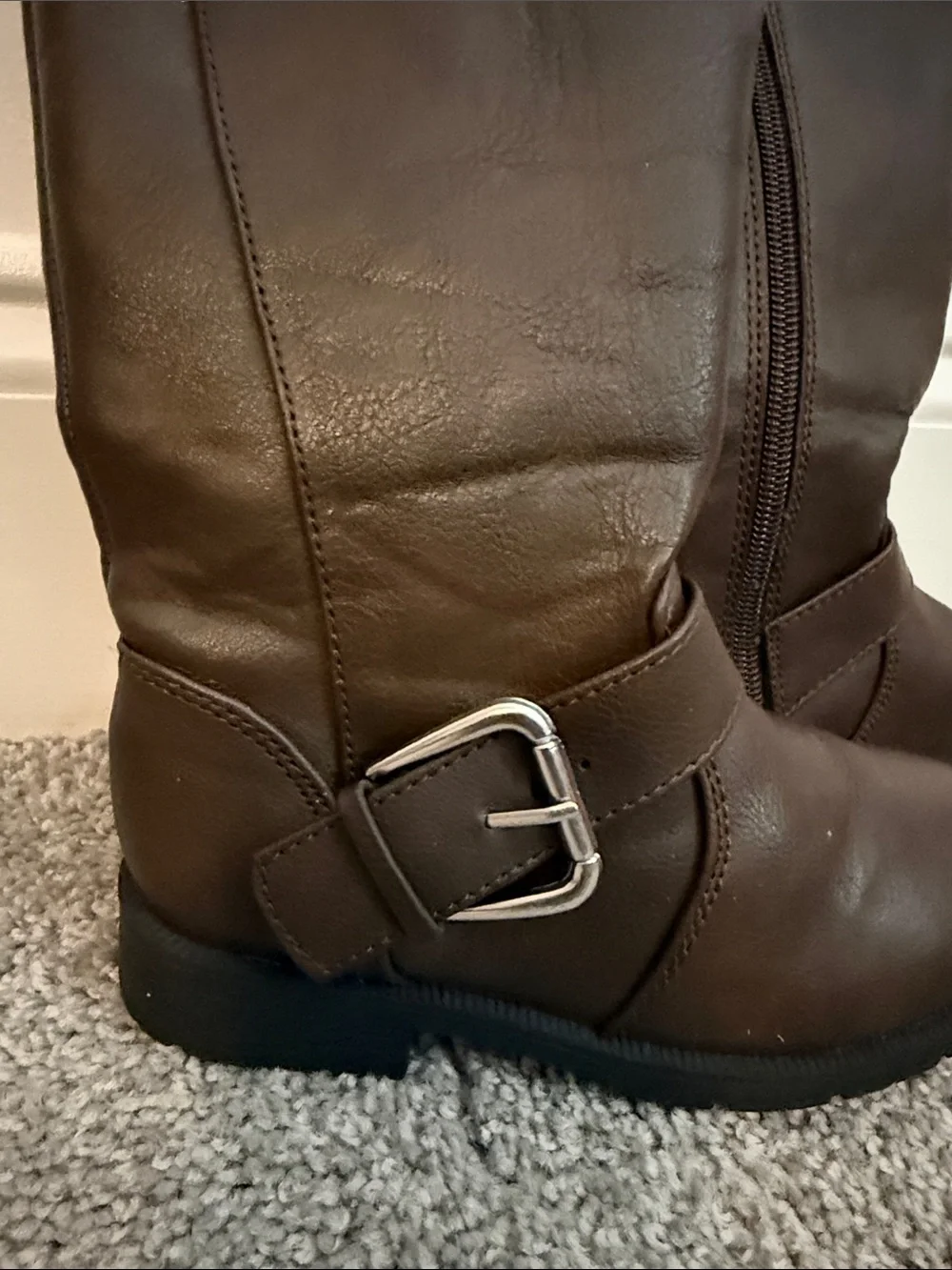 Gently worn The Children's Place Brown Tall Riding Boots with Buckle